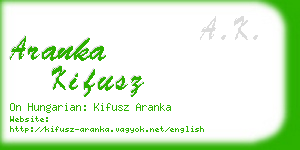 aranka kifusz business card